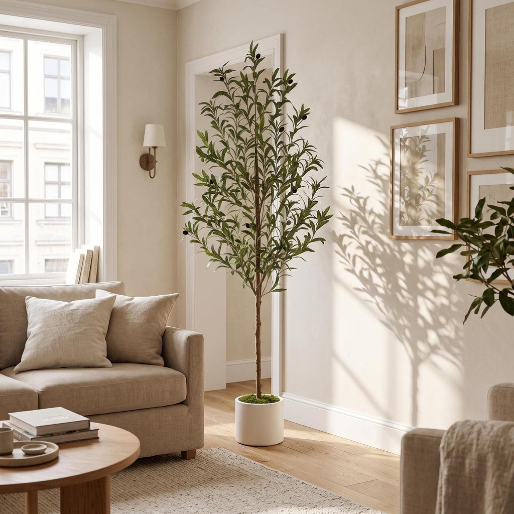 6ft Faux Olive Tree, Olive Trees Artificial Indoor with Planter