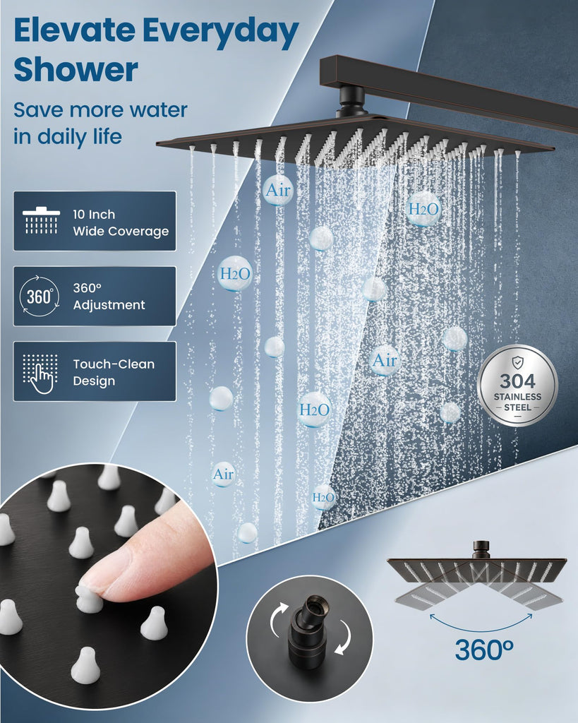 10 Inch Shower Faucet Set,Bathtub Faucet Kit,Oil Rubbed Bronze