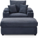 Luxe Oversized Lounge Chair and Ottoman — Grey