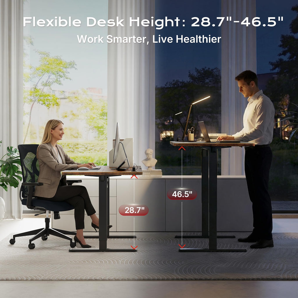 47 X 24 Inch Electric Standing Desk with Power Outlets and USB-C Port, Height Adjustable Desk, Sit Stand Desk