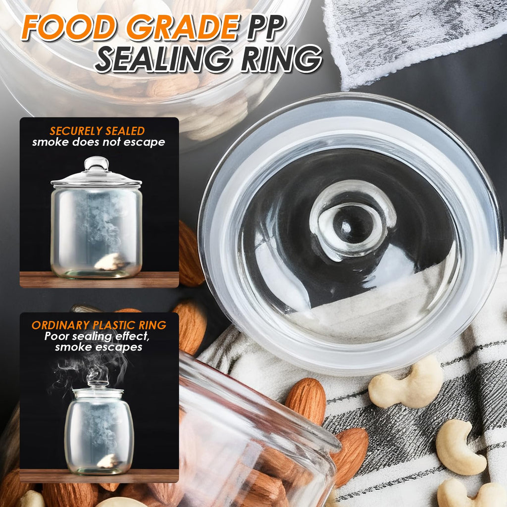 1 Gallon Glass Cookie Jars Set of 2, Thick Clear Glass Canisters