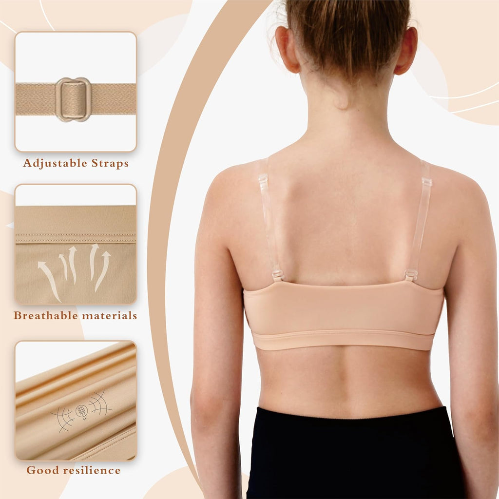 Gymnastic Ballet Sport Bras for Girls Nude Training Bra for Teen
