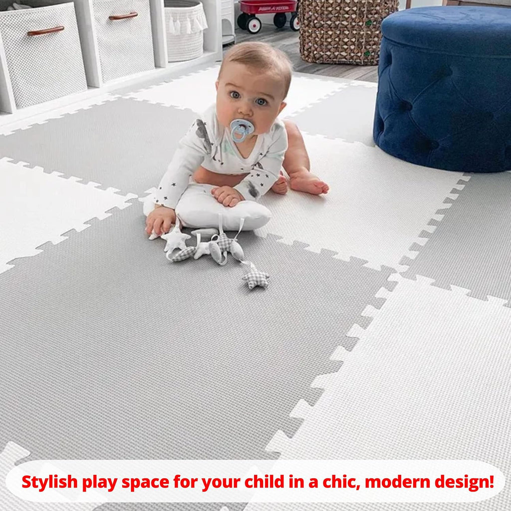 Extra Large Baby Play Mat Tiles Thick Foam Non-Toxic Floor Puzzle Mat Interlocking Activity Playmat for Infants