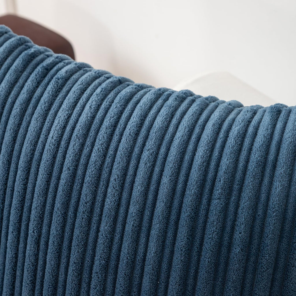 Striped Corduroy 24"x24" Pillow Covers 2 Pack, Dusty Blue