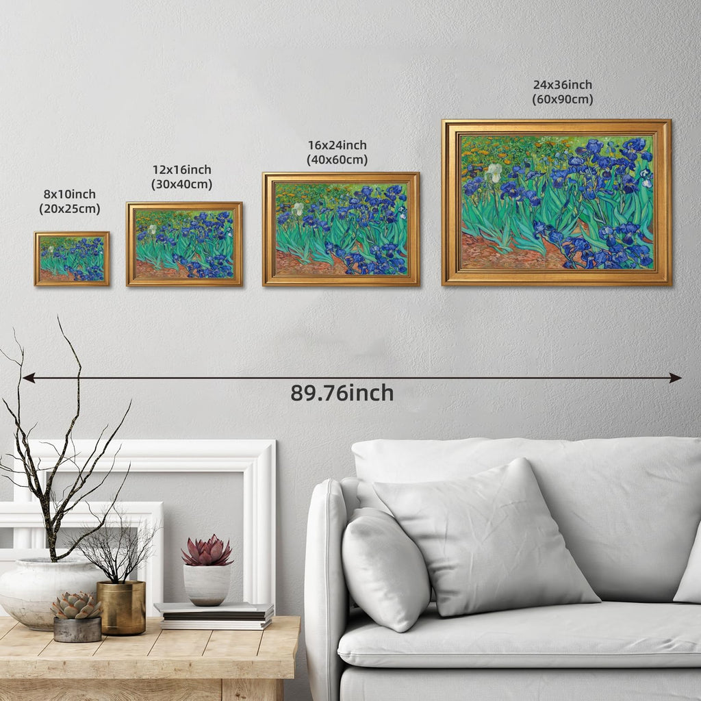 Gold Framed Irises by Vincent Van Gogh Poster 1890 Dutch Flower Landsacpe Wall Art Vintage Oil Paintings Reproduction