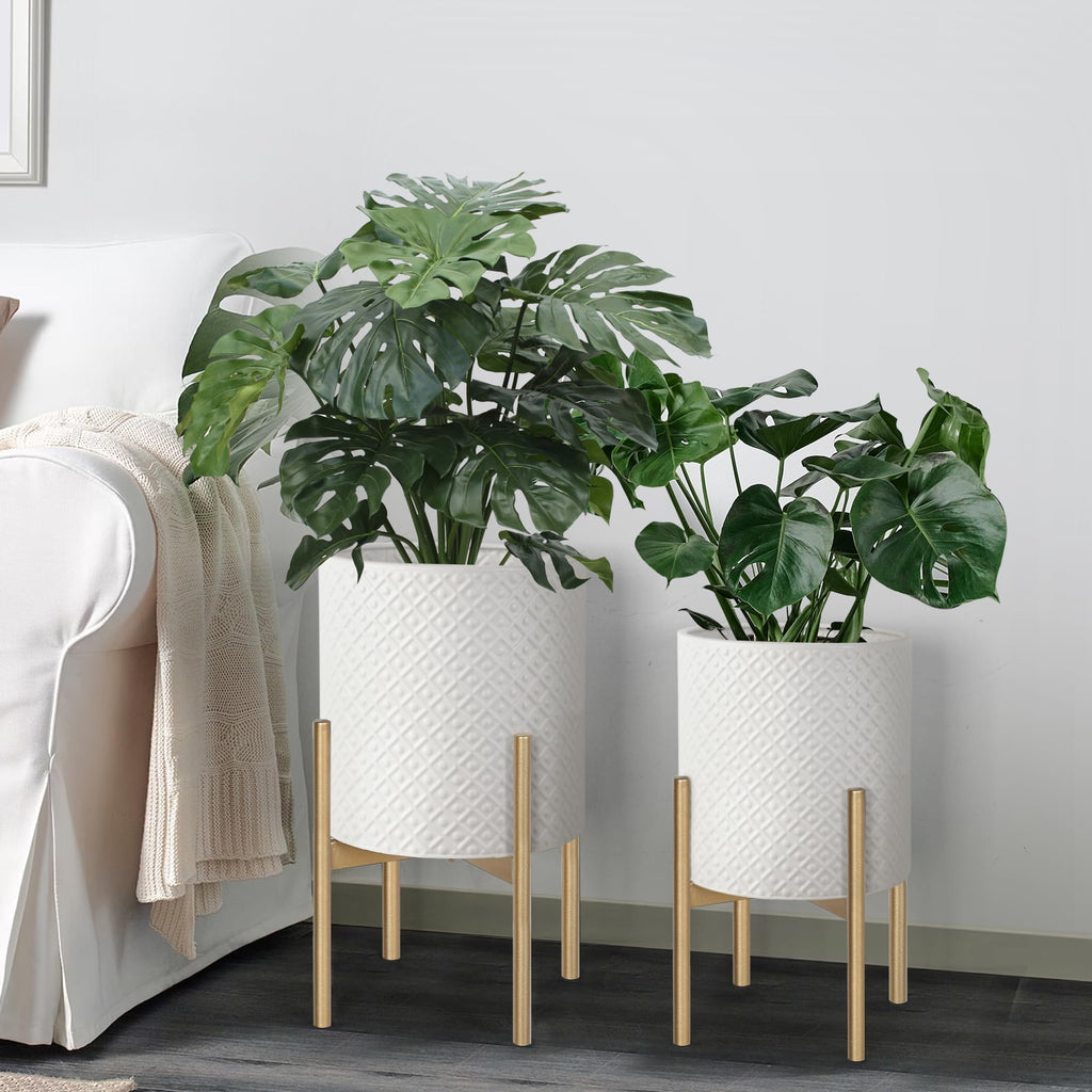 Modern Planters for Indoor Plants Set of 2 Planter with Stand