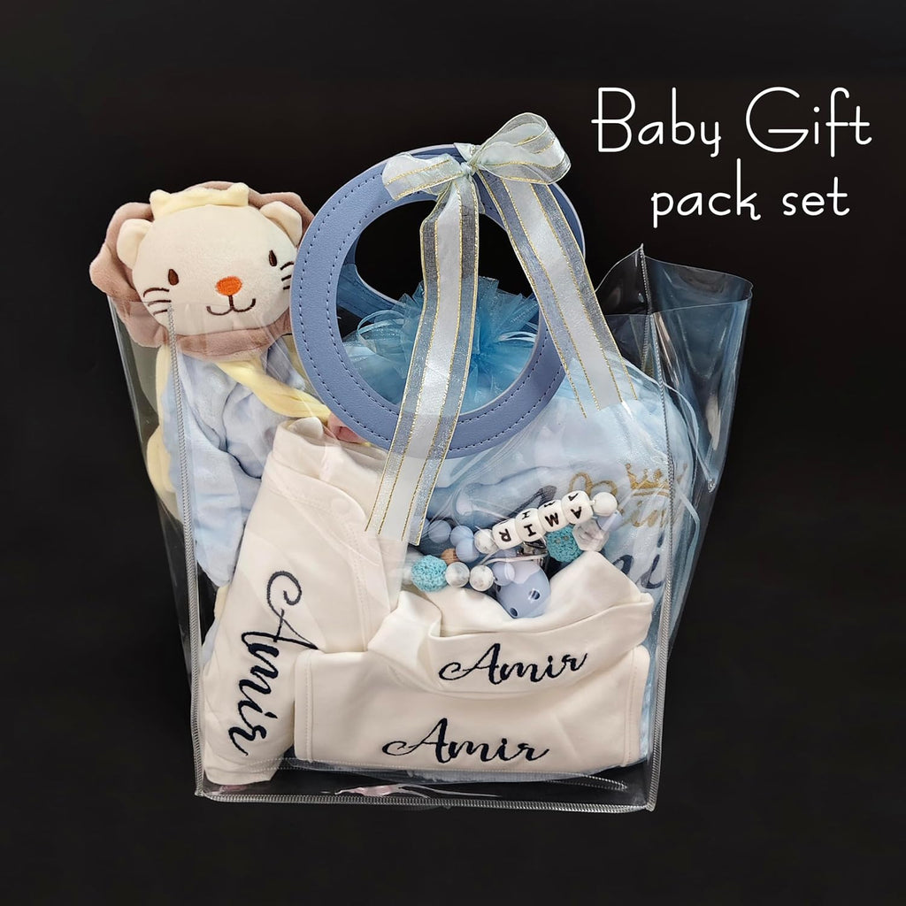 Blue Personalized Minky Fleece Baby Blanket, Custom Baby Blanket with Name