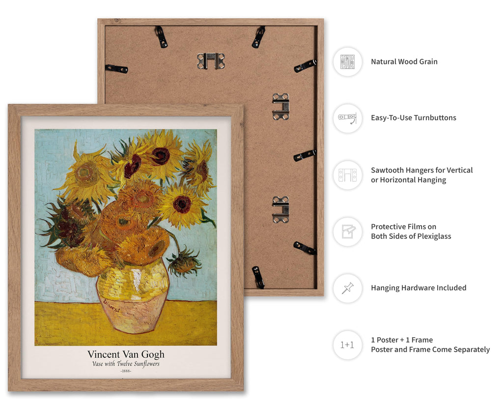 Retro Vase with Twelve Sunflowers — Wall Art | Casa Home Living