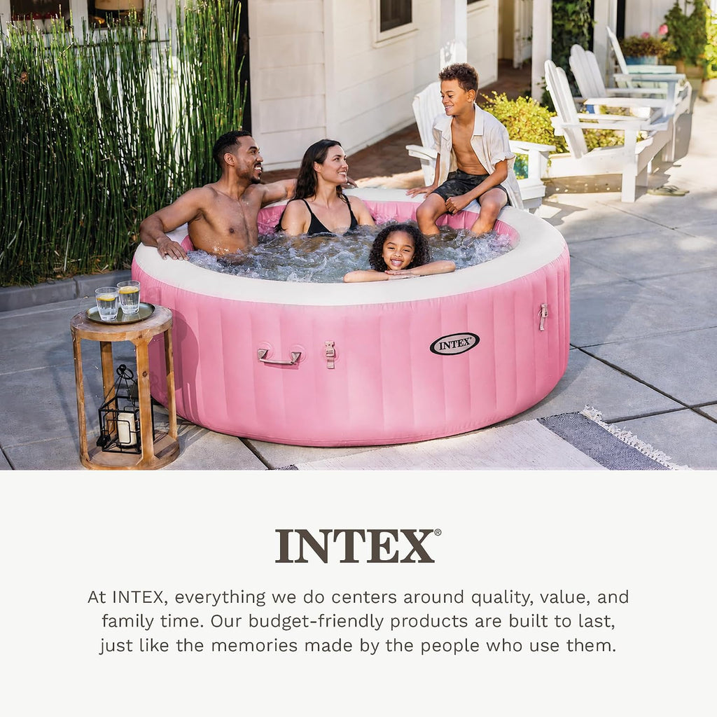 PureSpa 4 Person Inflatable Hot Tub with Energy-Efficient Spa Cover | 28479EH Bubble Massage: Saltwater System