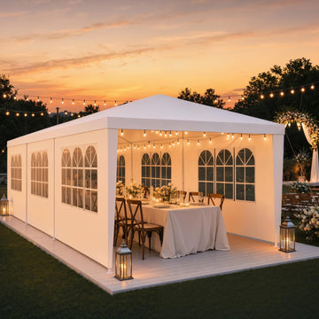 10x30FT Party Tent, Outdoor White Canopy Tents for Parties