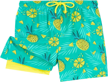 Boys Swim Trunks with Compression Liner Toddler Bathing Suit
