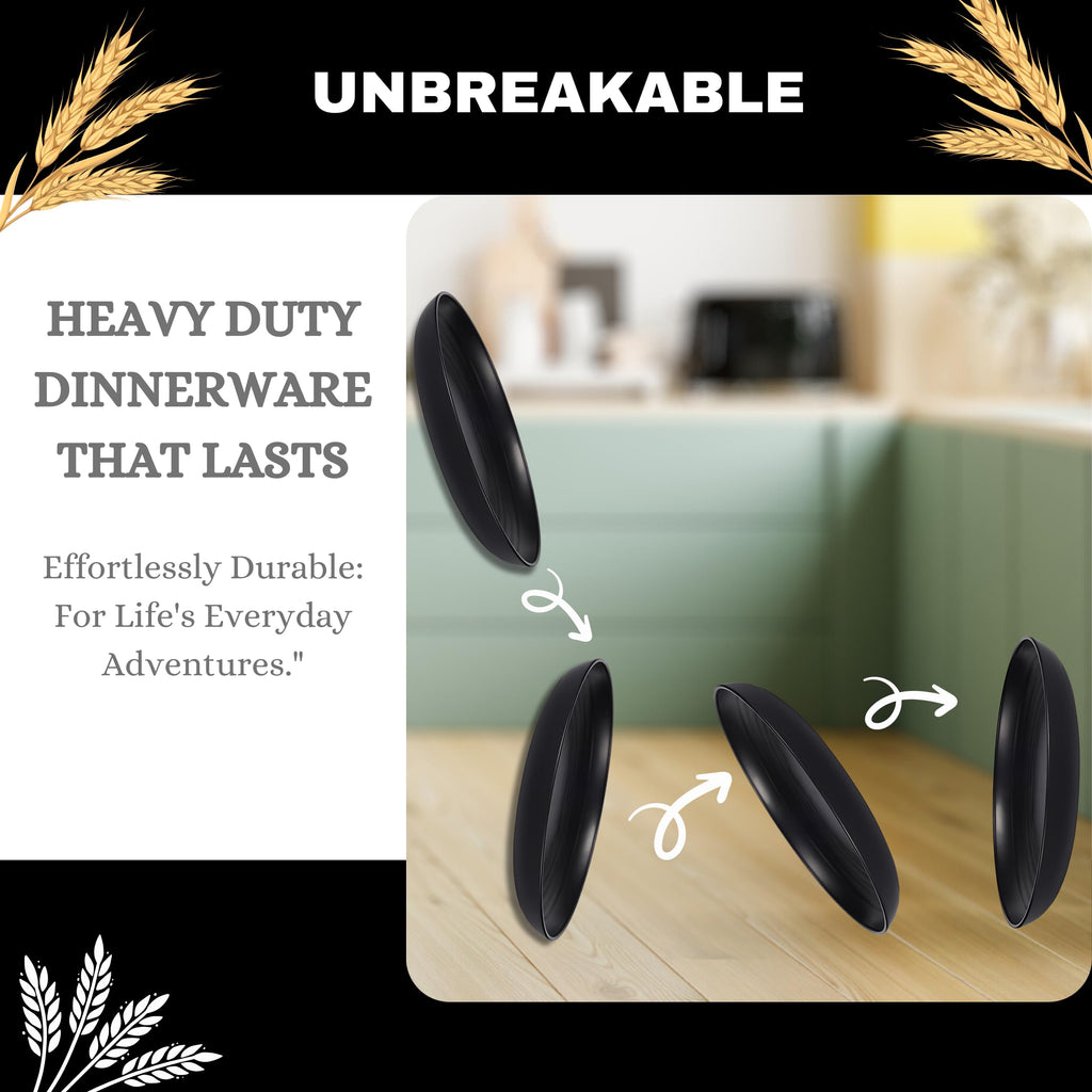 Wheat Straw Dinnerware Sets Unbreakable Plates Bowls and Cups Reusable Utensils Dishwasher Microwave Safe Bowls and