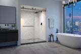 VITRA-200 56.5-59" W x 78" H Frameless Shower Door, Double Sliding with 3/8" Clear Tempered Glass (Matte Black)