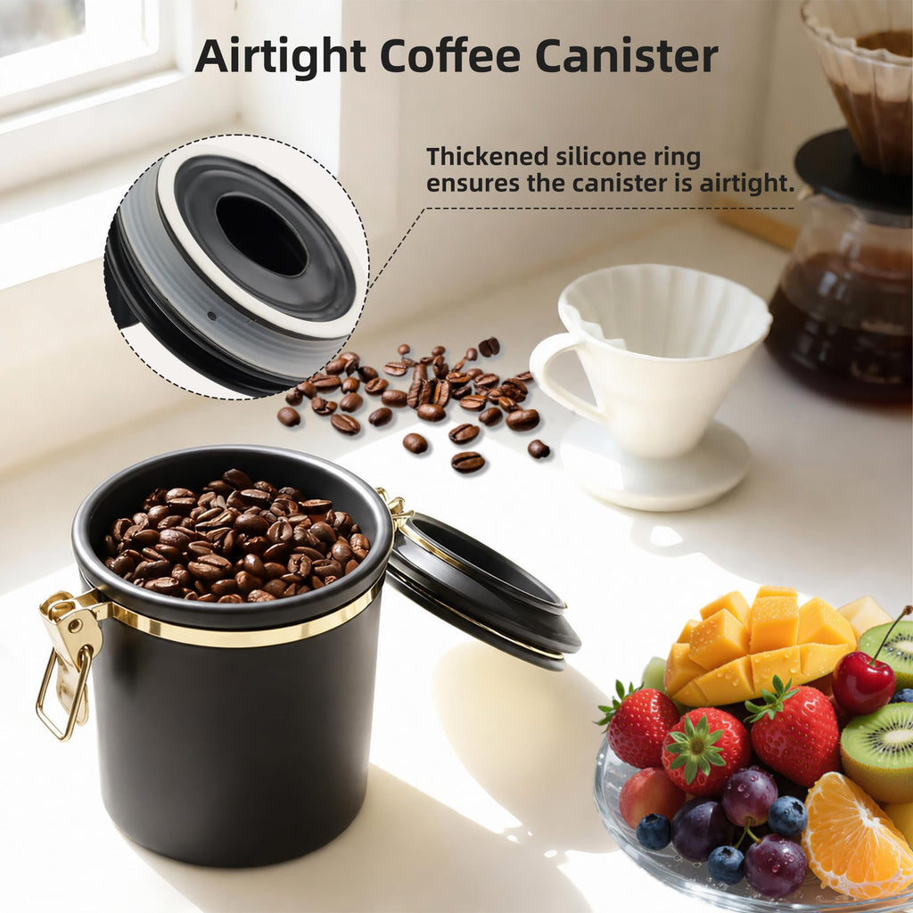 Ceramic Storage Jar with Lid - 700ml Airtight Kitchen Canister for Flour, Sugar, Coffee, Pantry & Countertop