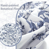 Blue Floral Comforter Set Queen, 8 Pieces Flower Botanical Bed in a Bag Bedding Set, Soft Microfiber Comforter, Sheets