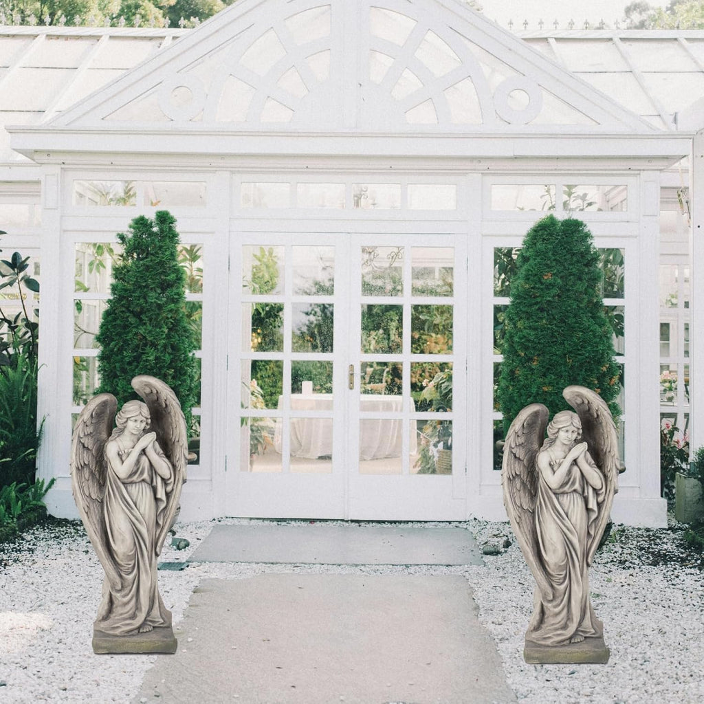 Outdoor Statues Angel Décor Garden Statue - 34 inch Large Garden Angels Outdoor Religious Statues Catholic Resin