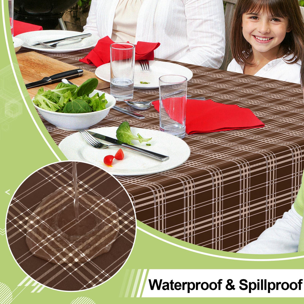 Fall Tablecloth, Vinyl Tablecloths with Flannel Backing, 60"x84"