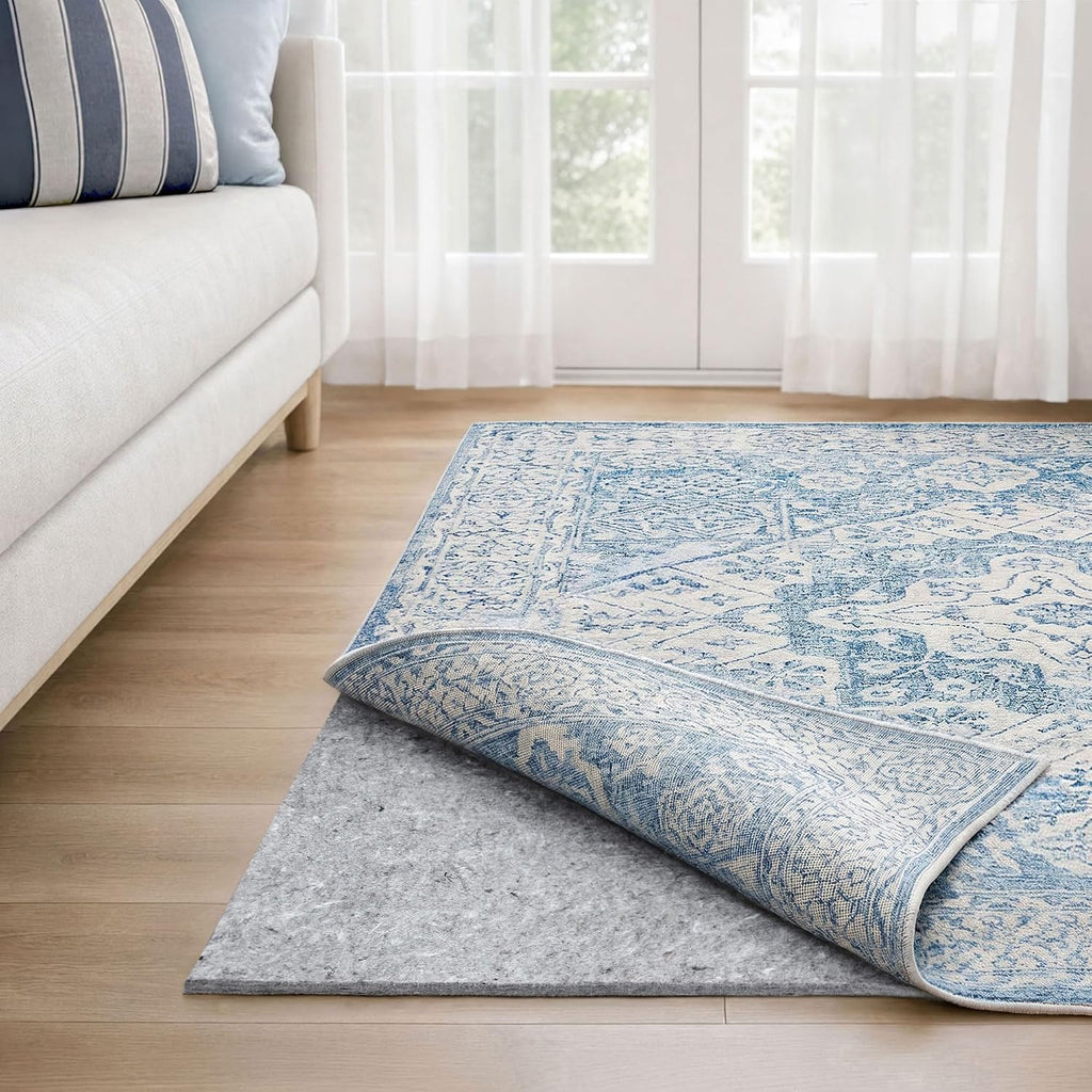 Dual Surface - 8'x10' - 3/8" Thick - Felt + Rubber - Enhanced Non-Slip Rug Pad - Adds Comfort and Protection - Set of 80