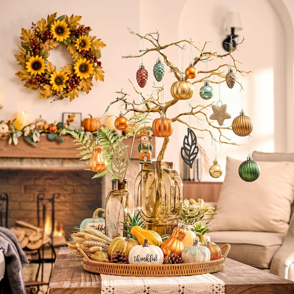 Fall Ornaments Shatterproof Tree Decorations - Set of 50