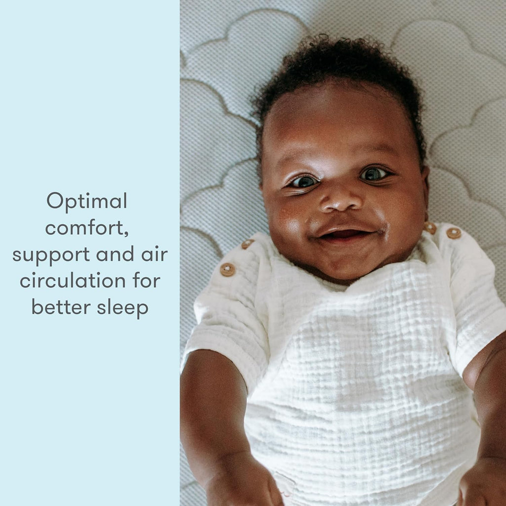 Waterproof Crib Mattress, Breathable & Washable - Grey
