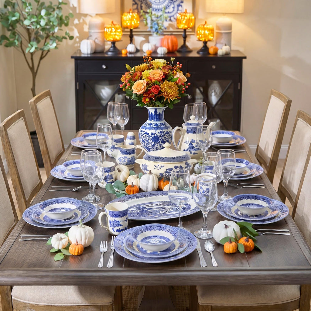 16 Piece Blue Willow Dinnerware Set