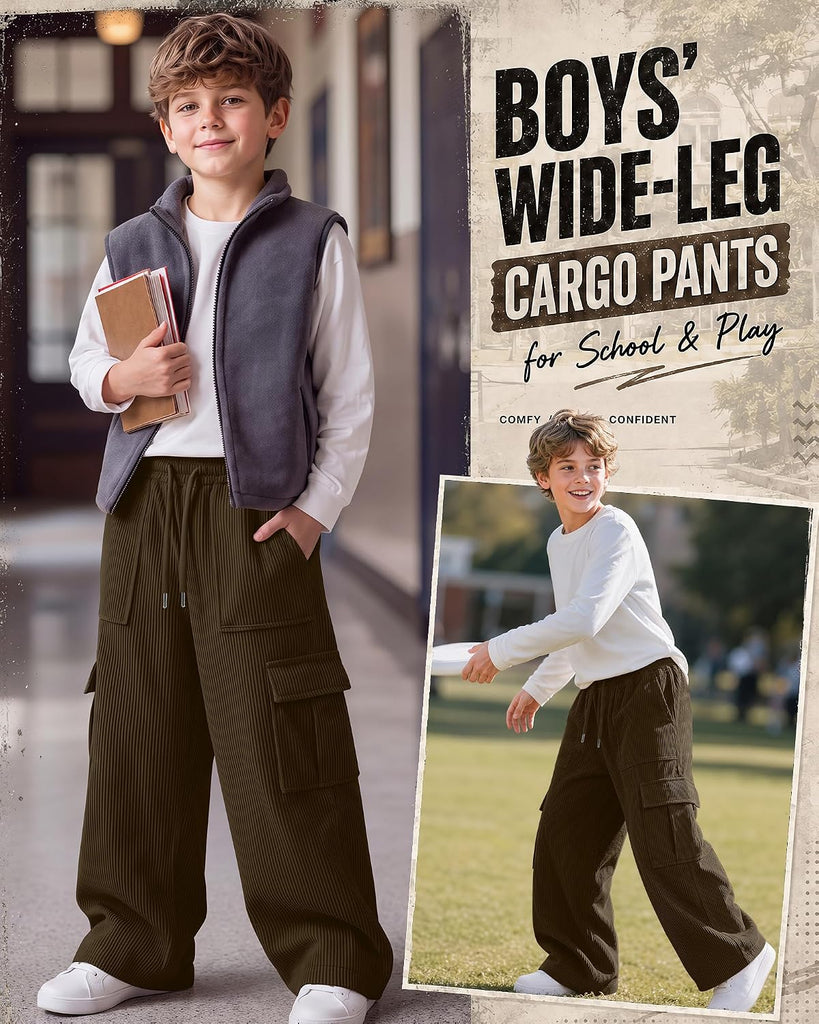 Boys Corduroy Cargo Pants