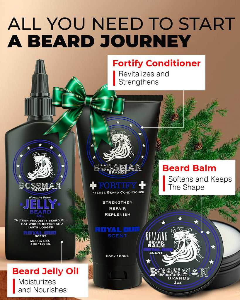 Essentials Beard Kit for Men, 3-Piece Gift Set - Vetiver X Scent