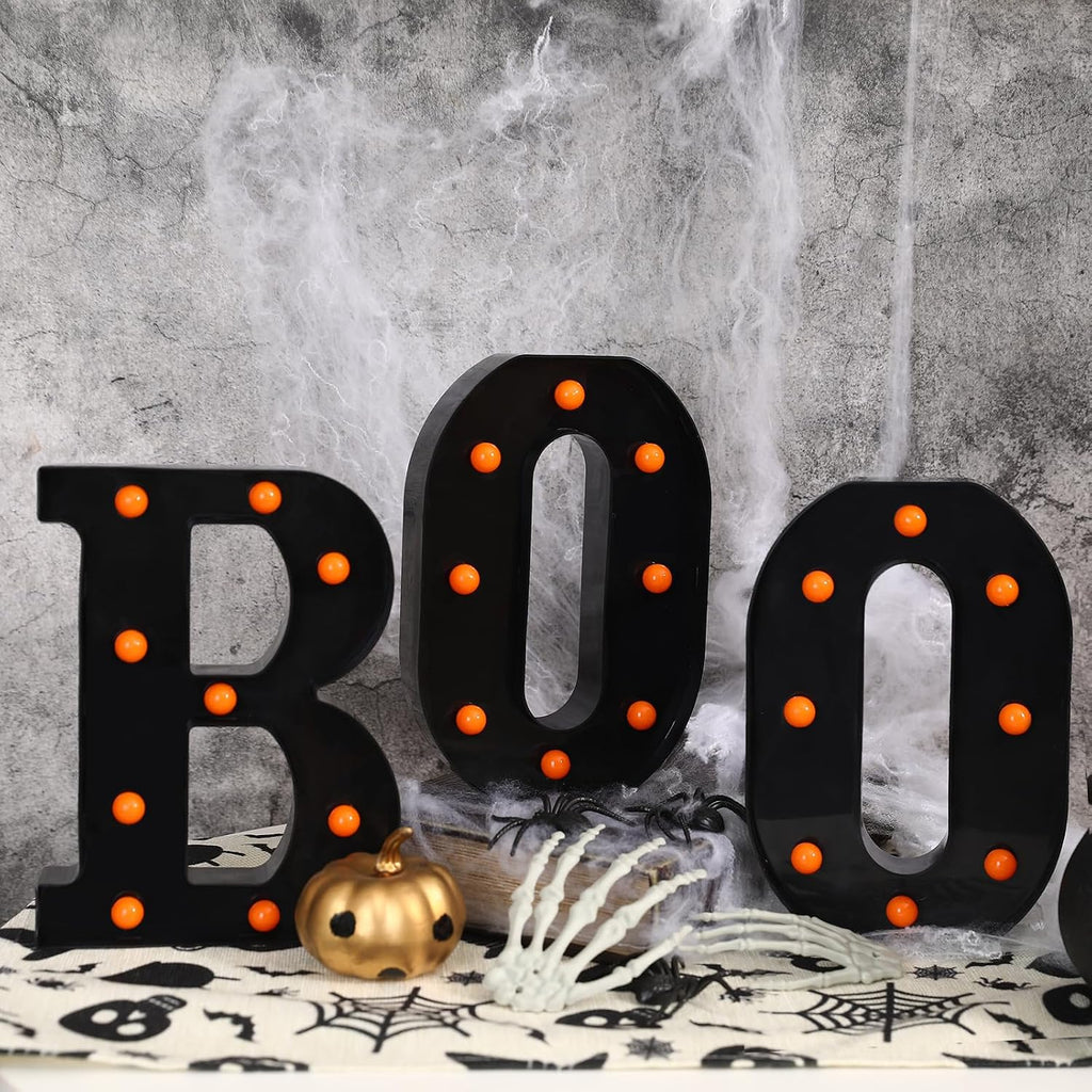 Halloween Decorations-3 Marquee Light up Letters "BOO" Decorative Sign - Set of 3