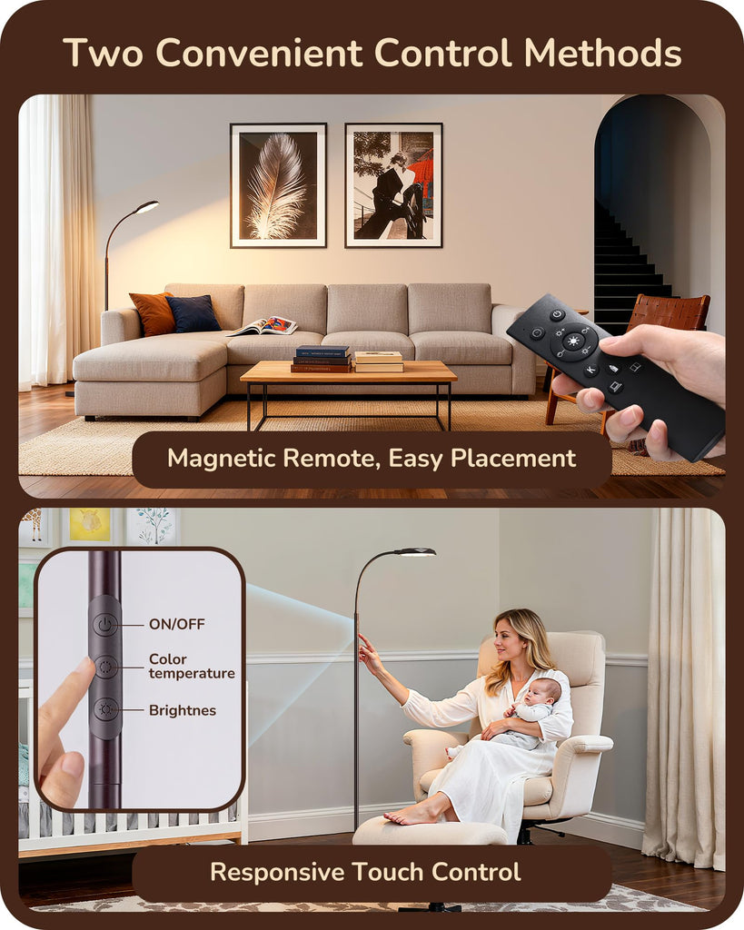 Modern LED Floor Lamp Floor Lamps Brown