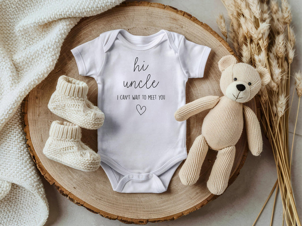 Hi Uncle I Can't Wait To Meet You Pregnancy Announcement Infant Bodysuit - Surprise Gift For Uncle, Brother, Brother