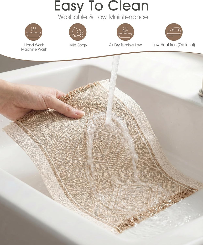Placemats, 13.8 x 17.7 Inch, Polyester, Jacquard Woven - Set of 6