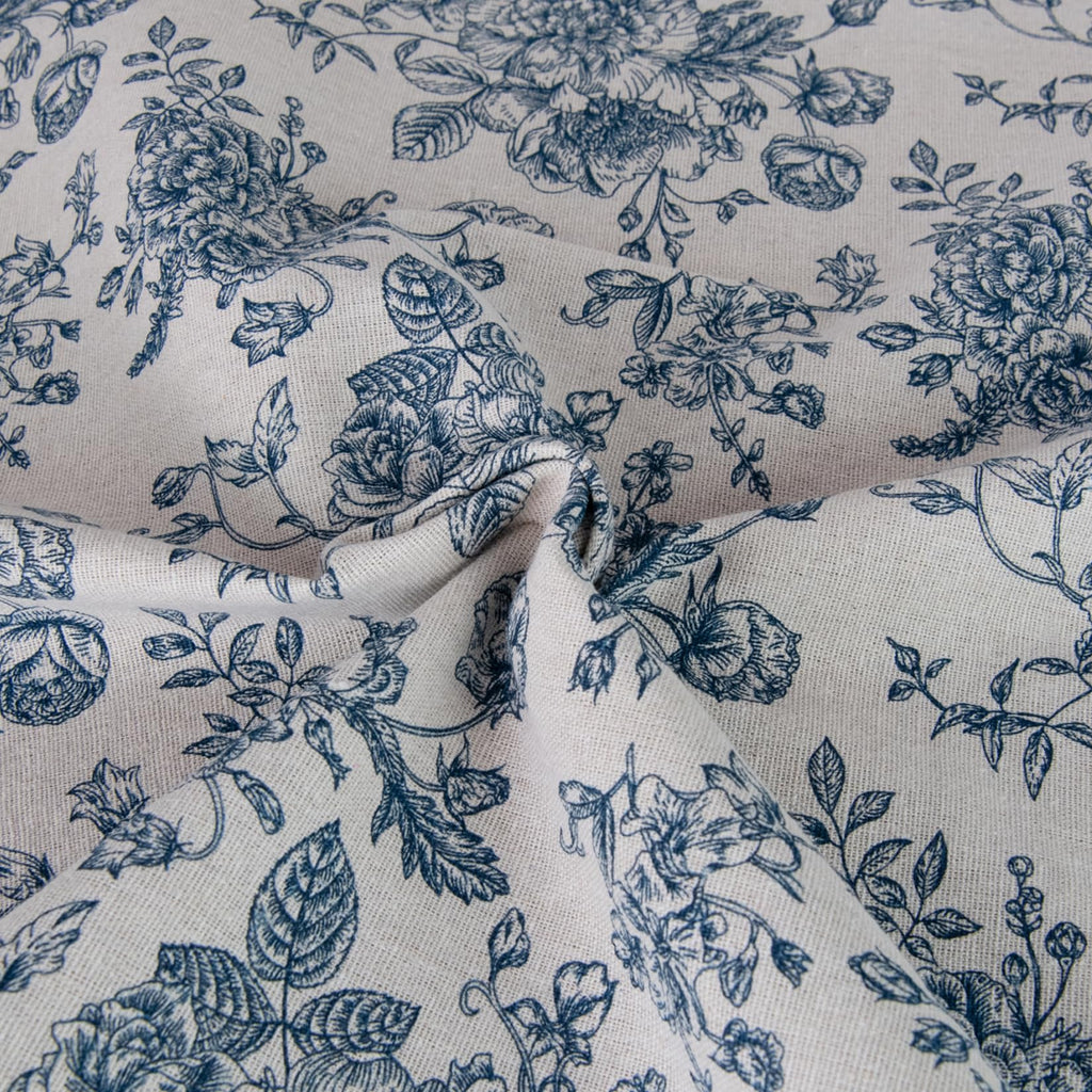 Linen Floral Upholstery Fabric 1 Yard 60 Inch Width