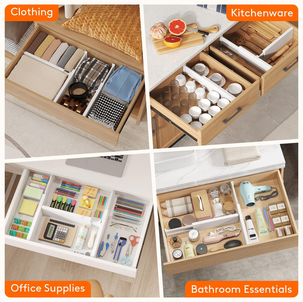 4" High Upgrade Drawer Divider, Adjustable Drawer Organizer Clothes