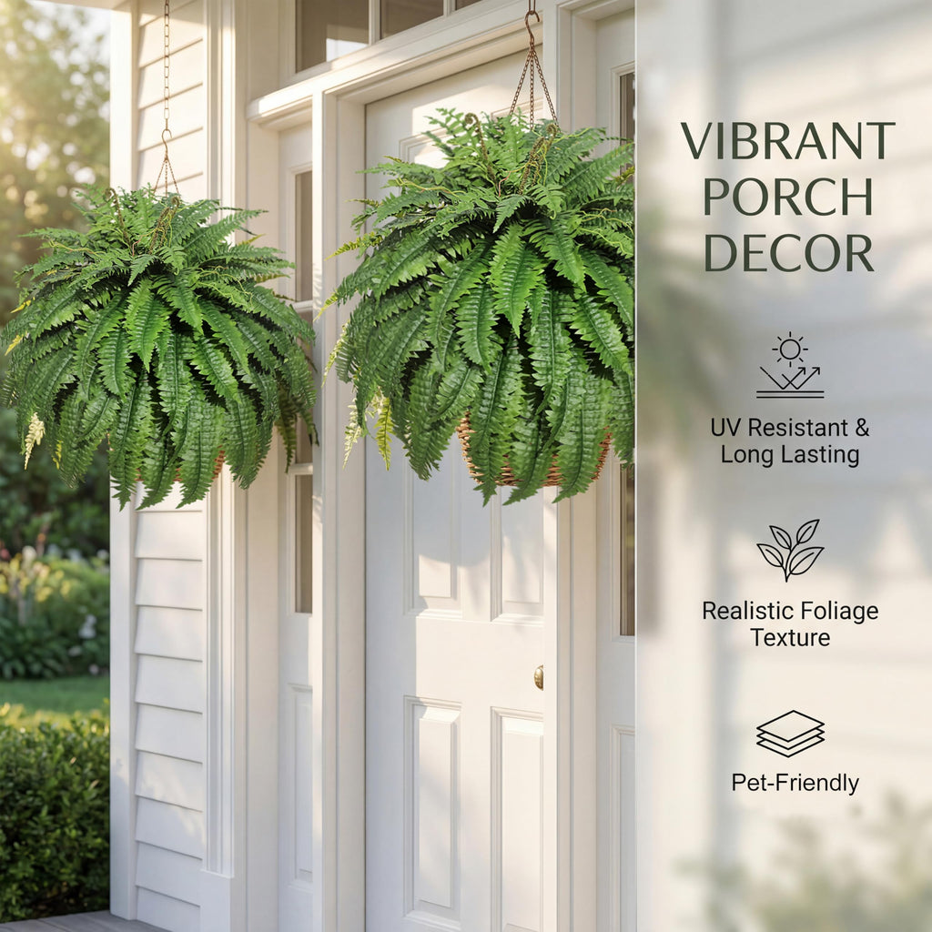 Large Artificial Ferns for Outdoor 98 Branches Fake Fern