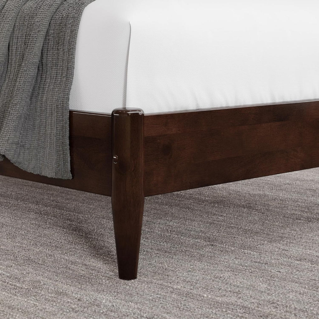 Quincy Twin XL Solid Wood Low Profile Platform Bed, Walnut