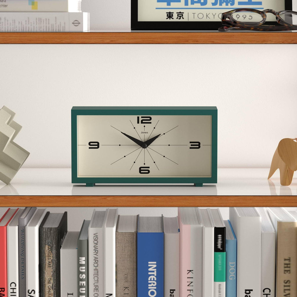 Odeon Desk Clock | Modern Rectangular Design | Dark Green