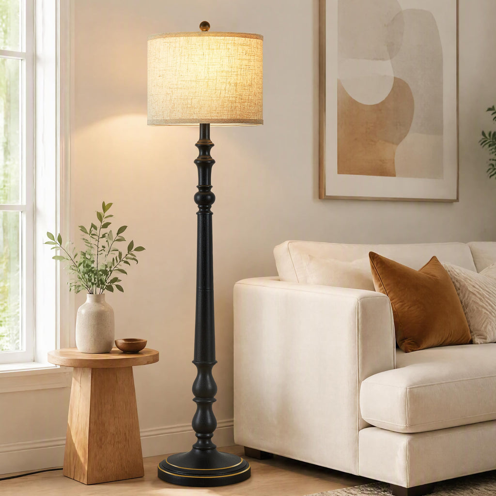 Farmhouse Floor Lamp, 60'' Tall Rustic Standing Lamp