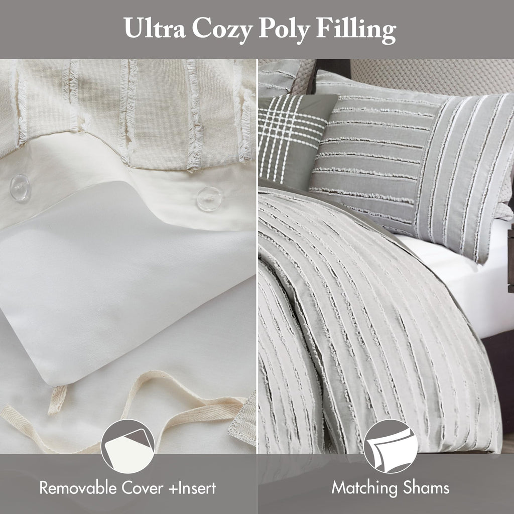 Park Farmhouse Cotton Comforter Set with Removable Cover, 8pc