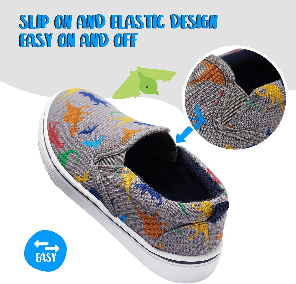 Boys & Girls Slip on Shoes, Toddler Canvas Walking Shoes