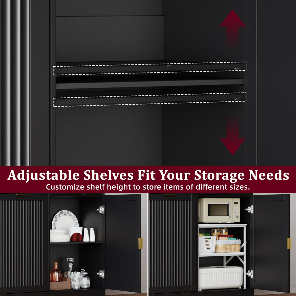 Storage Cabinet with 13 Gallon Tilt Out Trash Can Cabinet, Buffet Cabinet