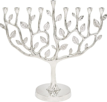 Hanukkah Tree of Life Hanukkah Antique Silver Finish Large 11 Inches Long