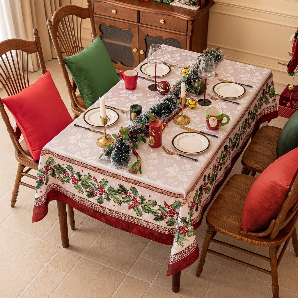 Christmas Jacquard Rectangle Tablecloth, 60 x 84 Inch