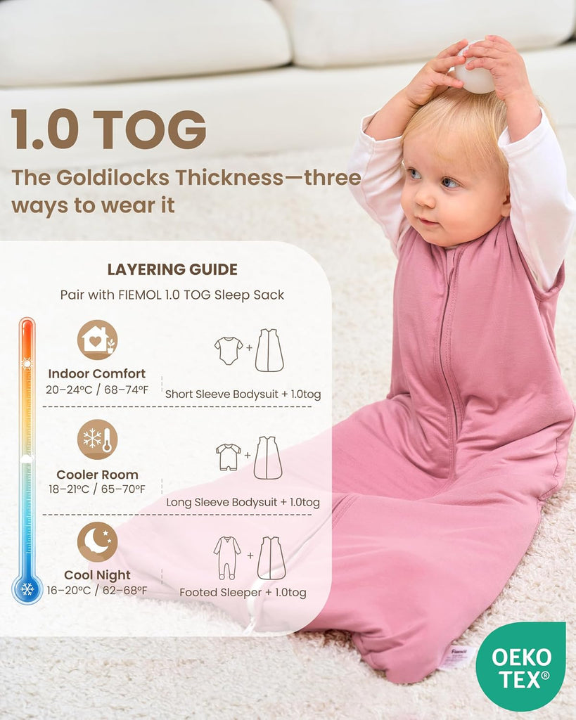 Rayon Made from Bamboo Sleep Sack 1.0 TOG, Baby