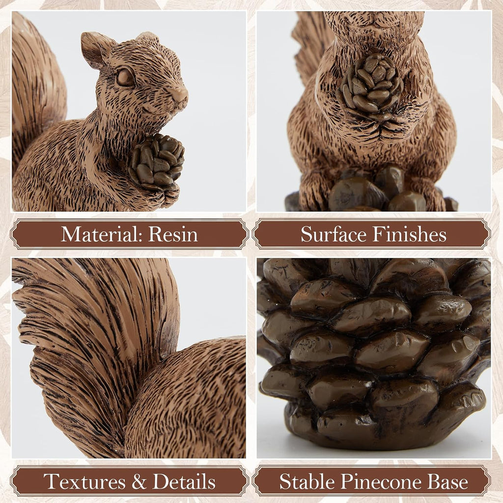Squirrel Fall Decorations Table Decor Garden Statue