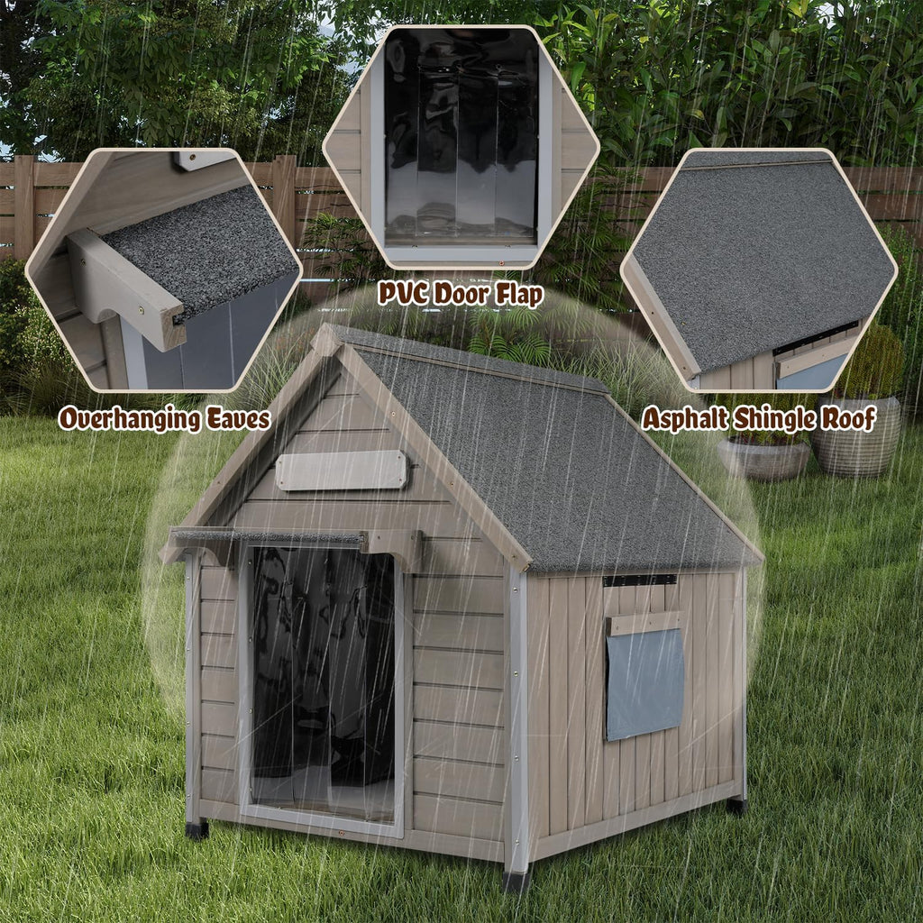 Outdoor Dog House Weatherproof for Medium & Large Dogs