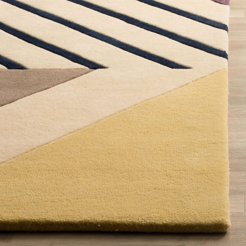 Fifth Avenue 10' x 14' Ivory/Multi Handmade Mid-Century Modern Abstract Wool Area Rug