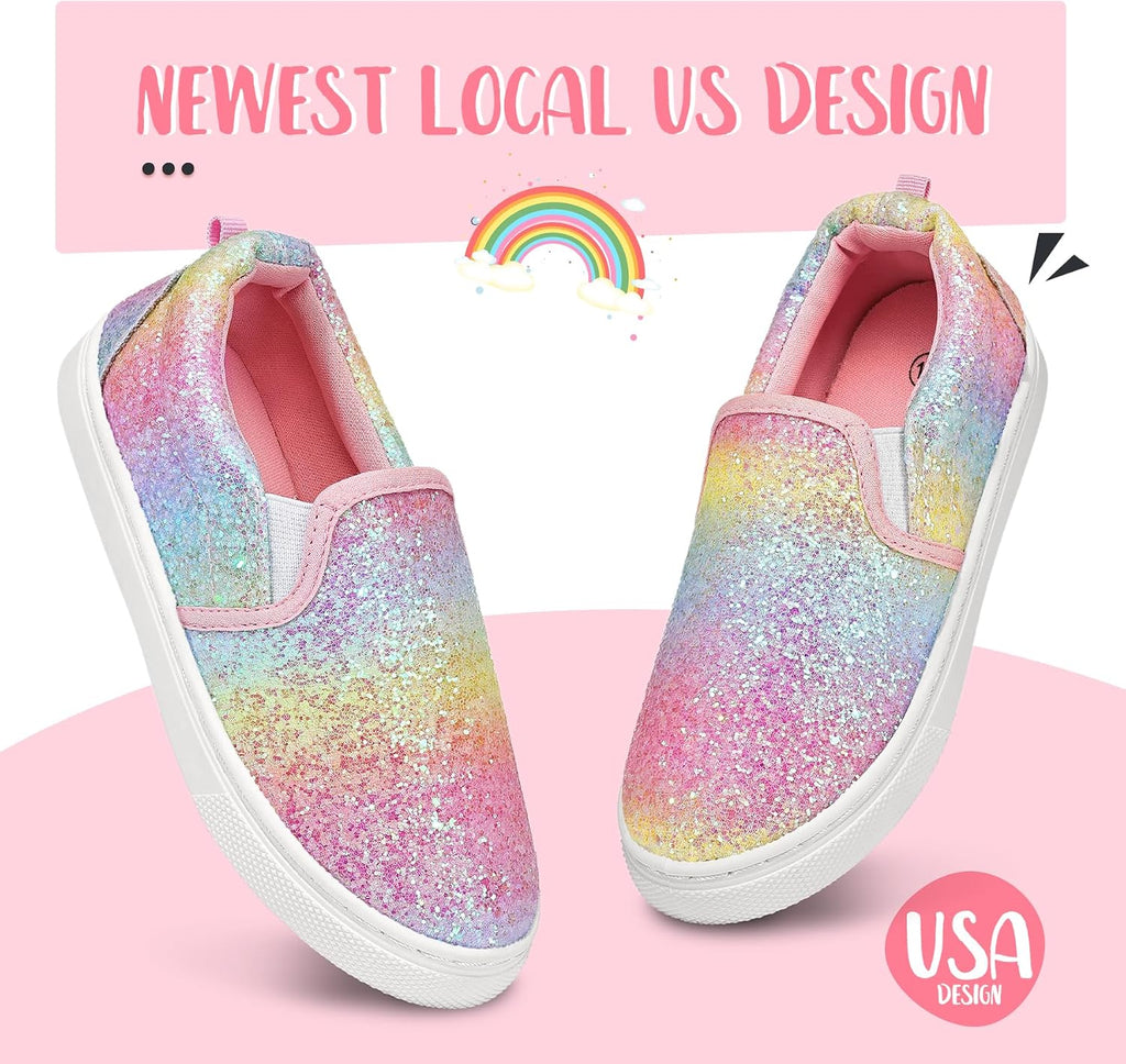 Boys & Girls Slip on Shoes, Toddler Canvas Walking Shoes