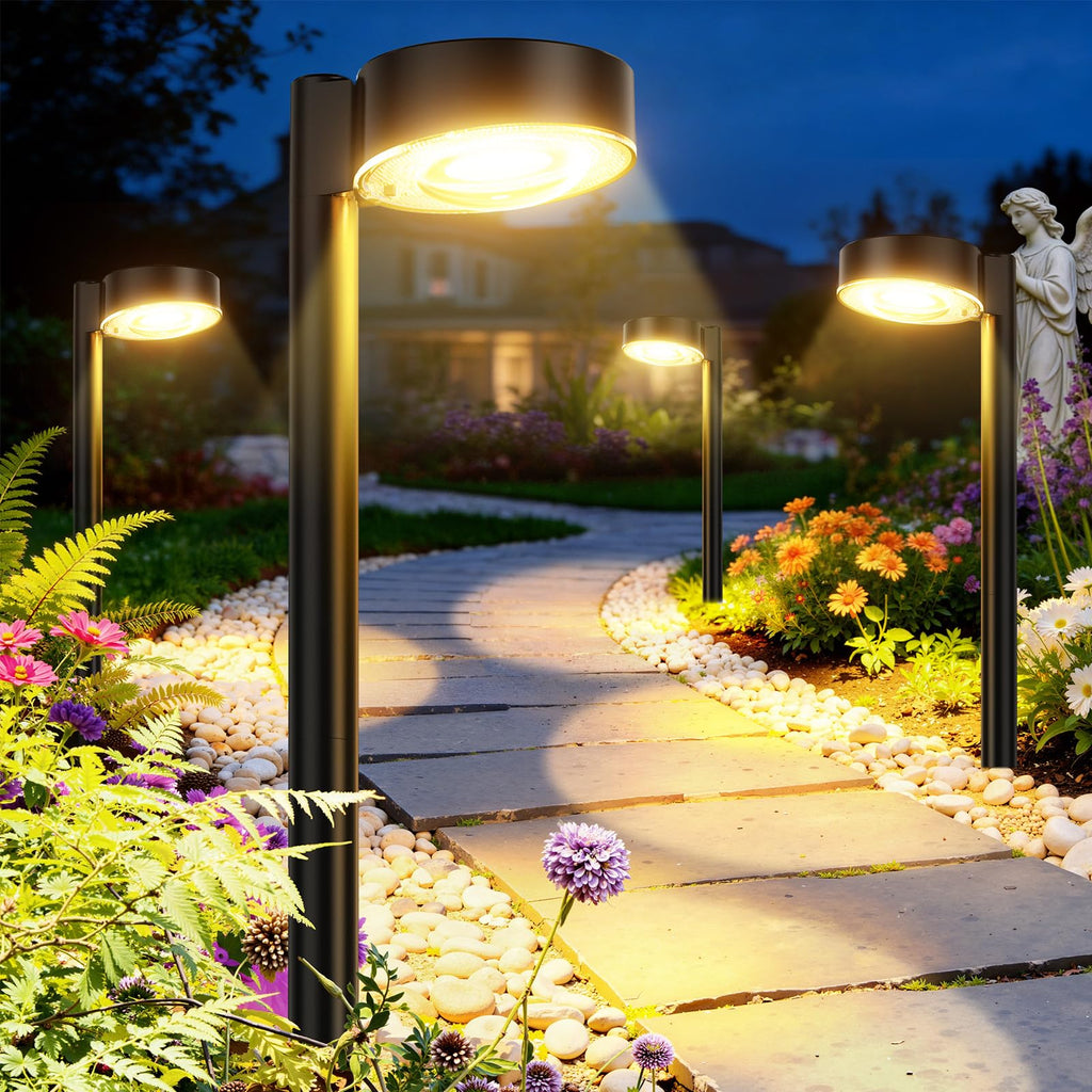 12 Pack Solar Pathway Lights Outdoor, Solar Powered Landscape Path Light with Larger LED Lens, Brighter Up to 12 Hrs