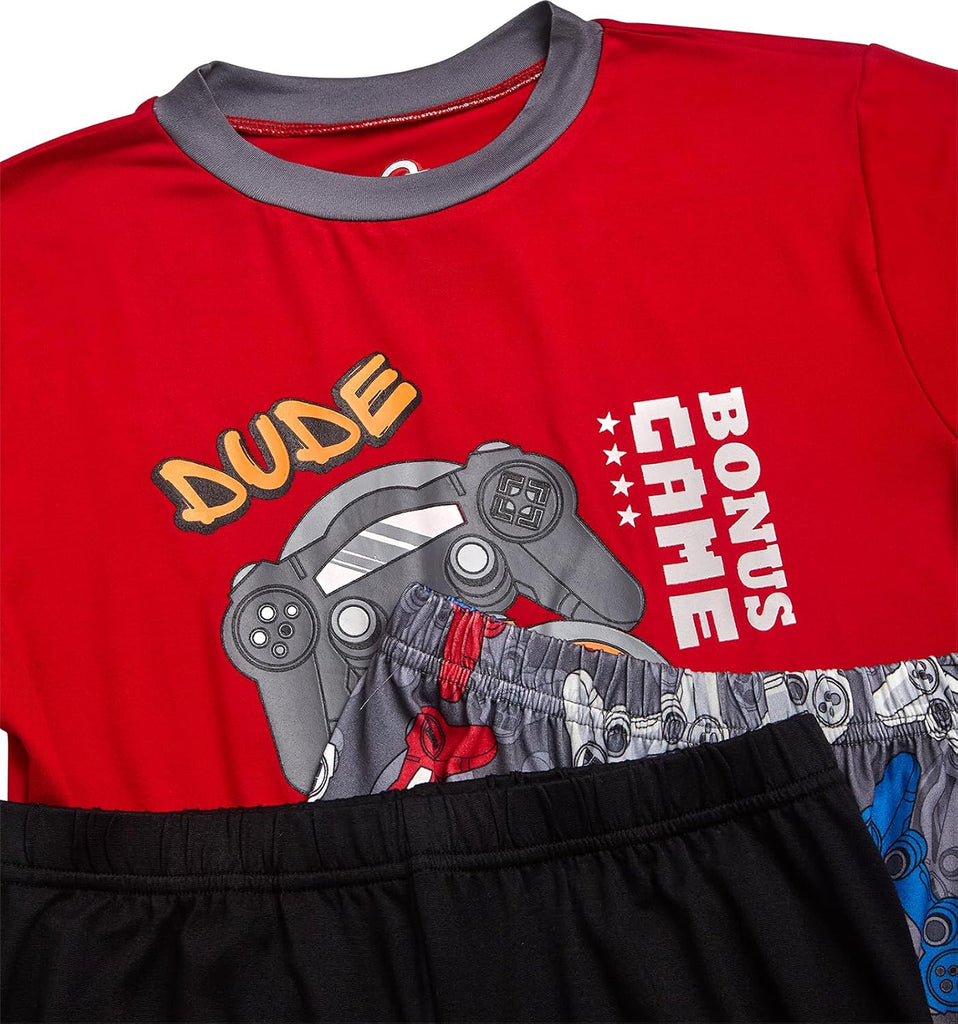 Boys Pajama Set 3 Piece Sleep Shirt Shorts and PJ Pants