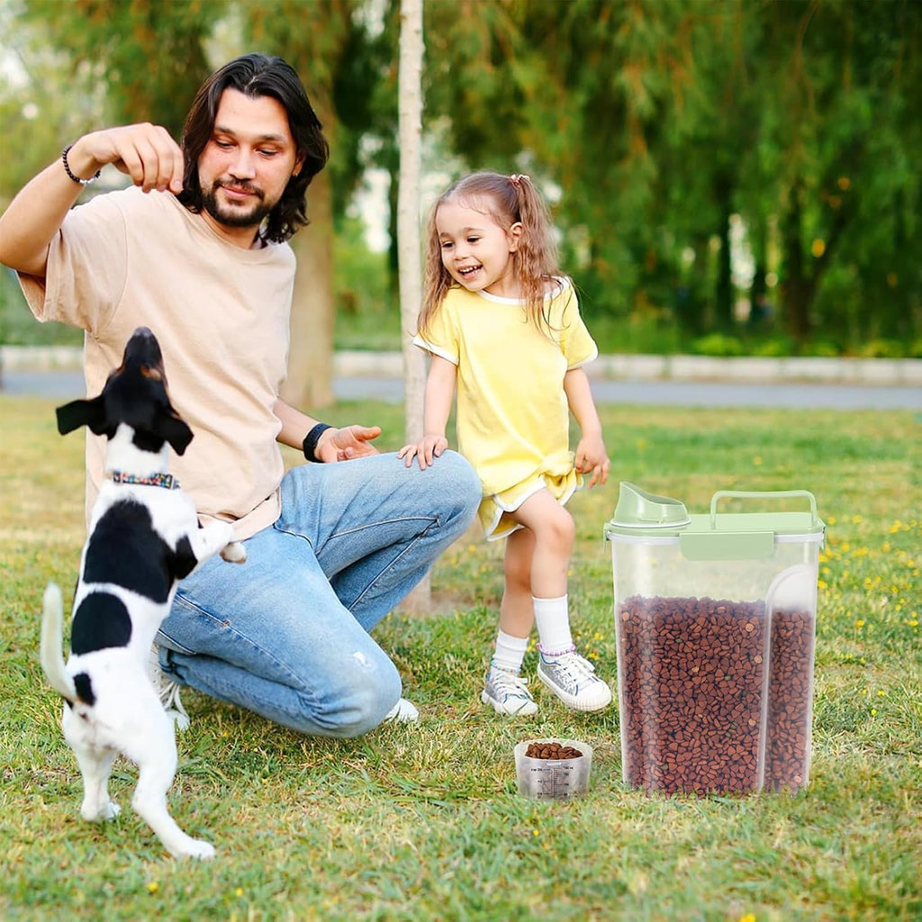 5-7Lbs Airtight Dog Cat Pet Food Storage Container-Light Green
